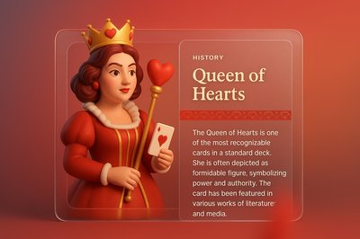 3D Illustration of the Queen of Hearts Card Design