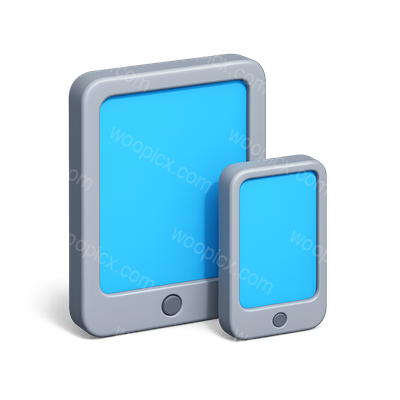 3D Isometric Tablet and Smartphone Icon Design
