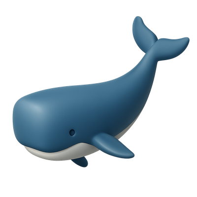 3D Cartoon Whale Model for Animation