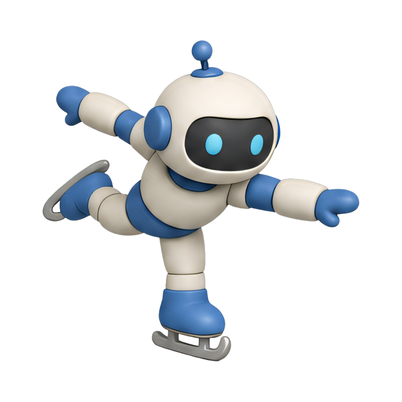 robot performing an ice skating spin
