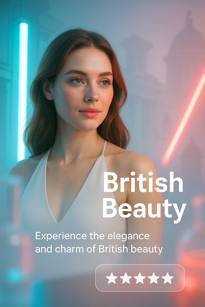 Elegant Portrait of a Model Highlighting British Beauty
