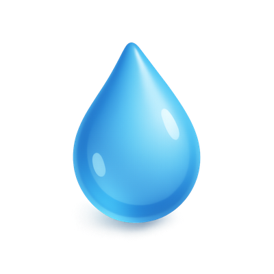 Stylized 3D Water Drop Icon with Volumetric Effects