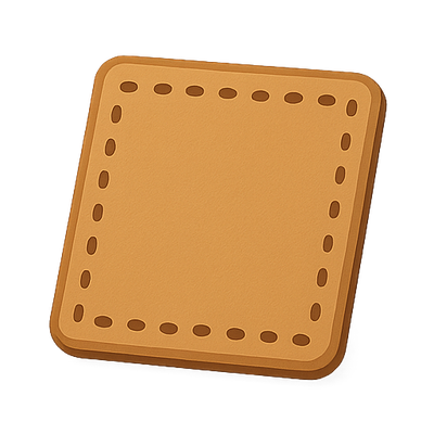 Flat Icon of a Brown Biscuit or Cookie