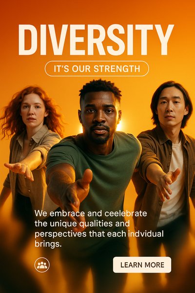Diversity Celebration Graphic Featuring Diverse Individuals