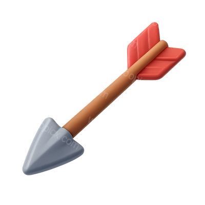 Stylized 3D Arrow Icon with Distinct Features
