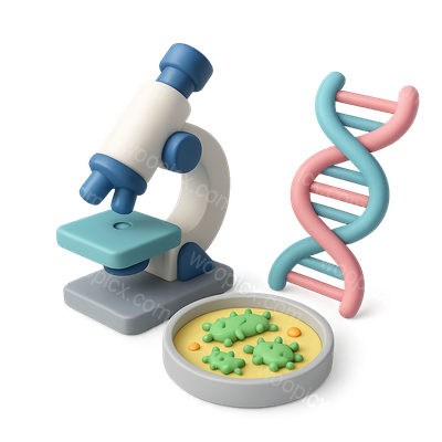 Colorful 3D Lab Icon Representing Synthetic Biology