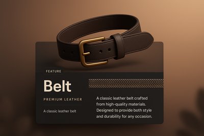 Stylish 3D Leather Belt Design with Elegant Label