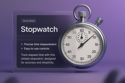 Modern 3D Stopwatch Design with Transparent Overlay