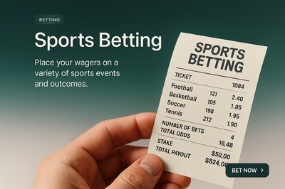 Stylish Sports Betting Ticket Illustration for Web Design