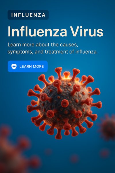 3D Illustration of the Influenza Virus for Educational Purposes