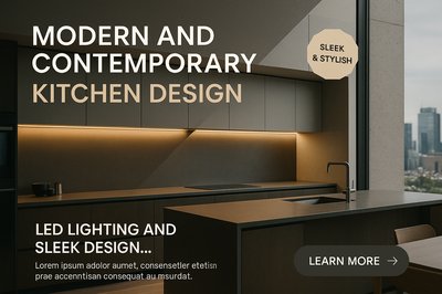 Sleek Modern Kitchen Design with LED Lighting