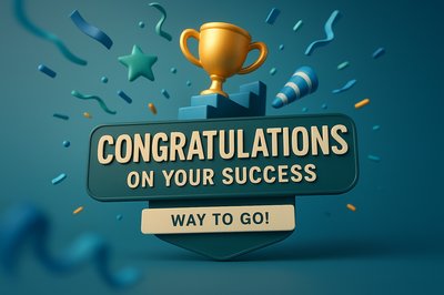 Celebratory Graphic for Success Announcement