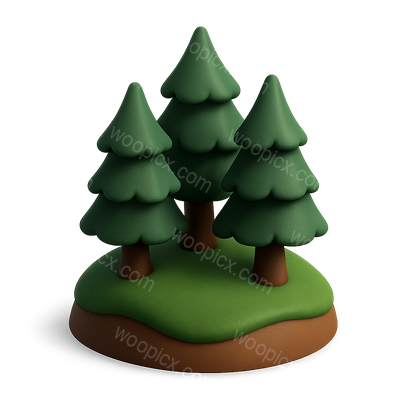 3D Icon of Black Forest with Stylized Trees