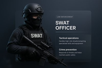 3D Illustration of a SWAT Officer in Action