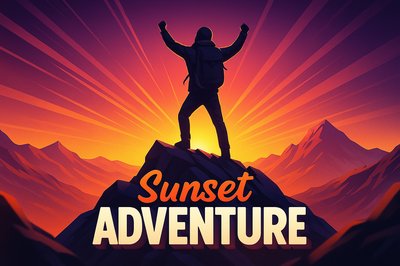 Epic Sunset Adventure on a Mountain Peak