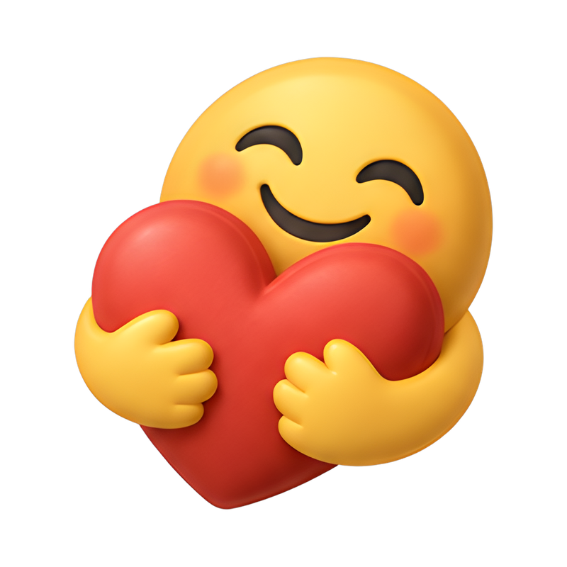 heartfelt smiley hugging heart