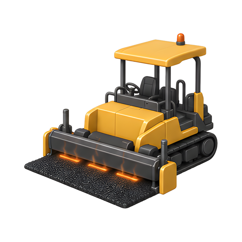 asphalt paver with heated screed