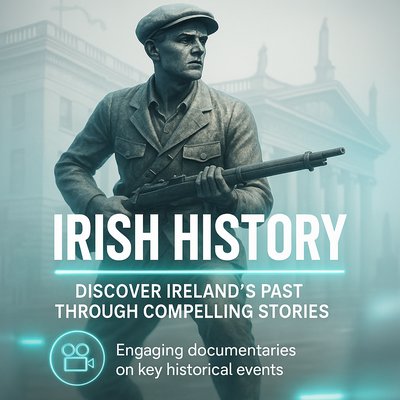 Promotional Image for Irish History Documentaries Featuring a Soldier Statue