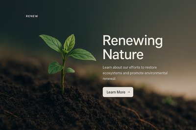 Stylish Web Page Design for Environmental Renewal
