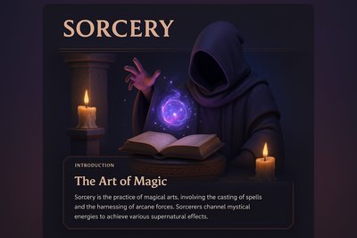 3D Web Page Design Featuring Sorcery Theme