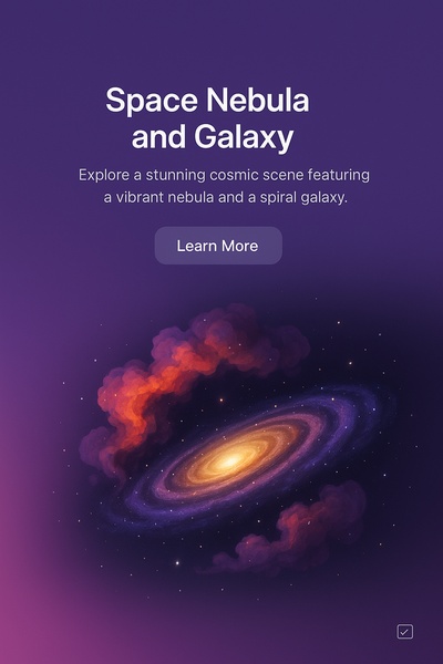 Stunning Space Nebula and Galaxy Scene