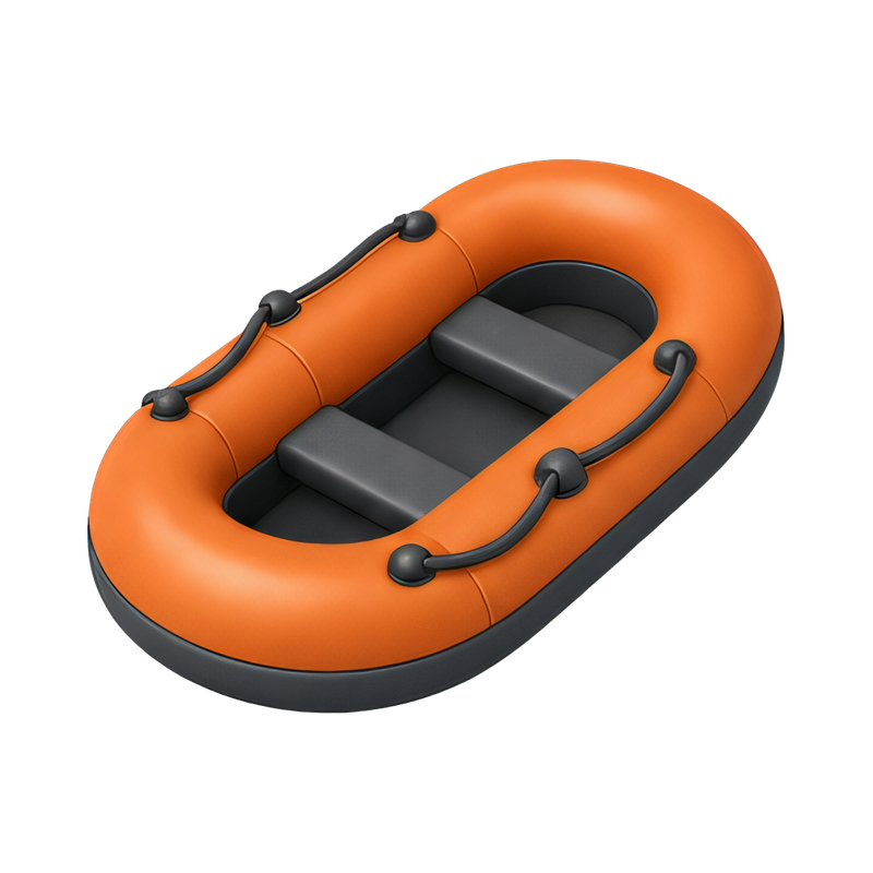 vibrant orange lifeboat on water
