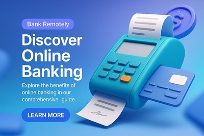 Dynamic 3D Illustration of Online Banking Concept