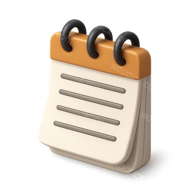 Stylish 3D Notepad Icon with Isometric Design
