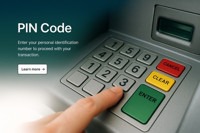 Stylish Illustration of PIN Code Entry at an ATM