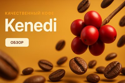 Coffee Product Promotion Featuring Coffee Beans and Berries
