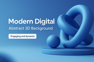 Modern Digital Abstract 3D Background with Clean Design Elements