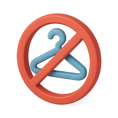 Prohibition Symbol Featuring a Hanger Icon