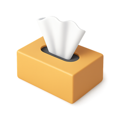 Stylish 3D Tissue Box Icon with Volumetric Design