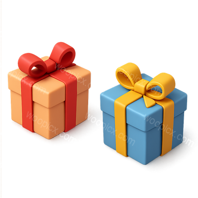 Colorful 3D Wrapped Gift Icons for Festive Use