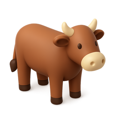 3D Icon of a Cattle Ranch with Playful Design