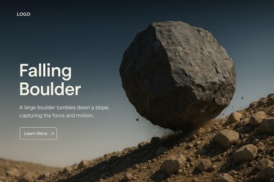 Dynamic Falling Boulder Captured in Motion