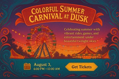 Colorful Summer Carnival at Dusk - Vibrant Visual Design