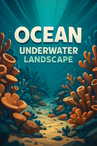 Vibrant Ocean Underwater Landscape in 3D Illustration