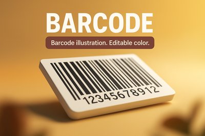 3D Barcode Illustration with Editable Color