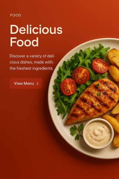Stylish Minimalist Web Page Design for Food