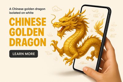 Vibrant Golden Dragon Emerging from Smartphone Screen