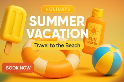 Vibrant Summer Vacation Promotional Graphic