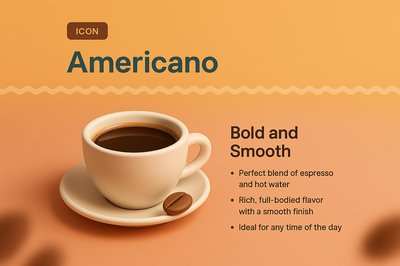 Americano Coffee Landing Page Design Concept