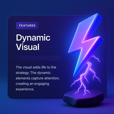 Dynamic 3D Lightning Strike Illustration with Engaging Features