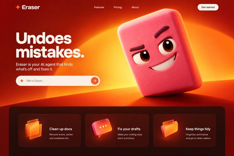 AI agent landing page design