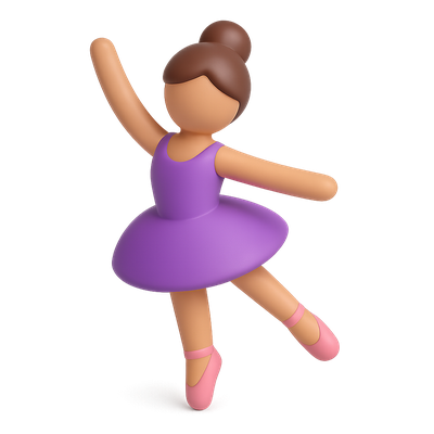 Colorful 3D Ballet Icon in Isometric View