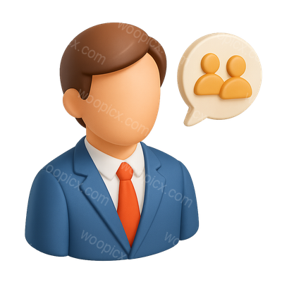 3D Employee Relations Specialist Icon with Isometric Design