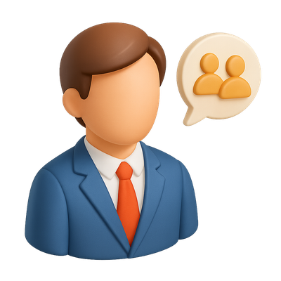 3D Employee Relations Specialist Icon with Isometric Design