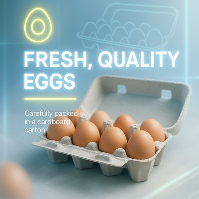 Promotional Image for Fresh Quality Eggs in Cardboard Carton