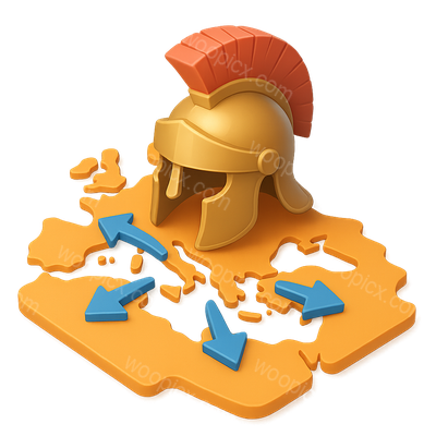 3D Icon Representing Roman Empire Expansion in Isometric View